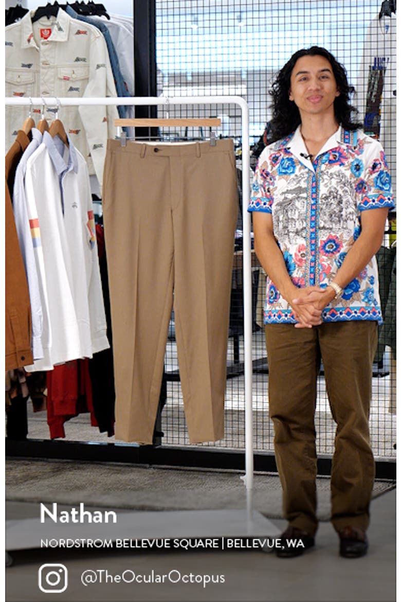 Solid Flat Front Stretch Wool Dress Pants video