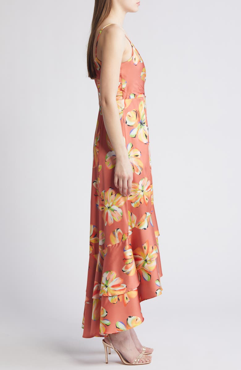 Hutch Floral Satin Wrap Dress, Alternate, color,