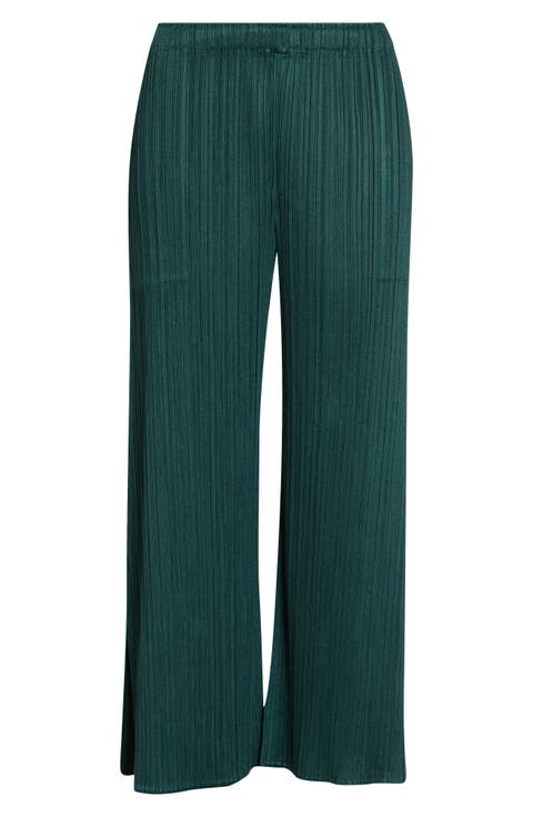 Monthly Colors March Pleated Crop Straight Leg Pants