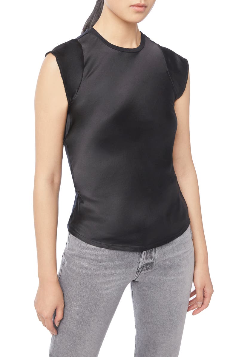 FRAME Bias Cut Washable Silk Satin Top, Main, color,