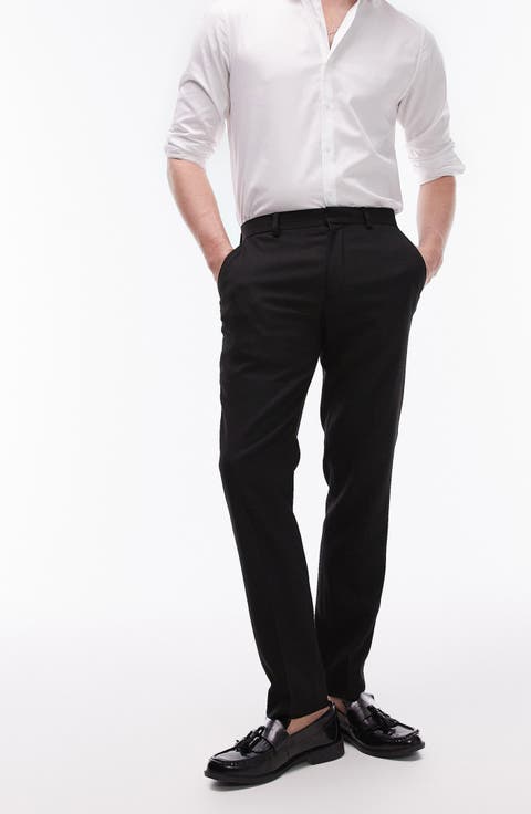 Skinny Fit Textured Dress Pants