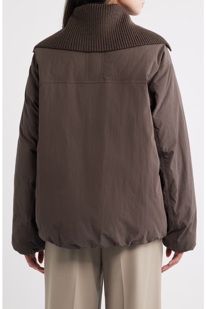 Knit Collar Down Jacket, Alternate, color, BURNT WALNUT