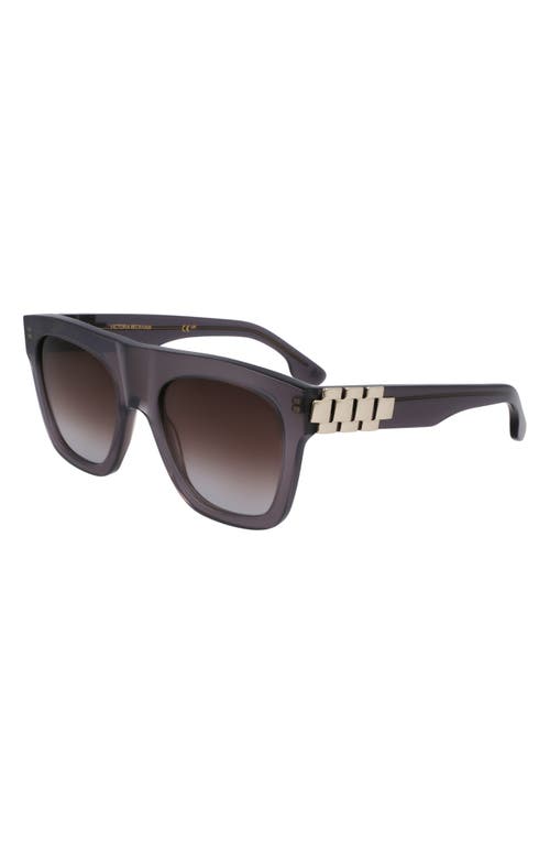 Victoria Beckham Chain Pouch 52mm Modified Rectangular Sunglasses In Gray