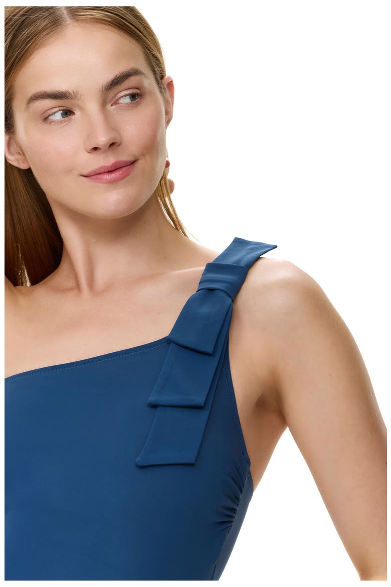 Modern Muse One Shoulder One Piece, Alternate, color, Dark-Azure