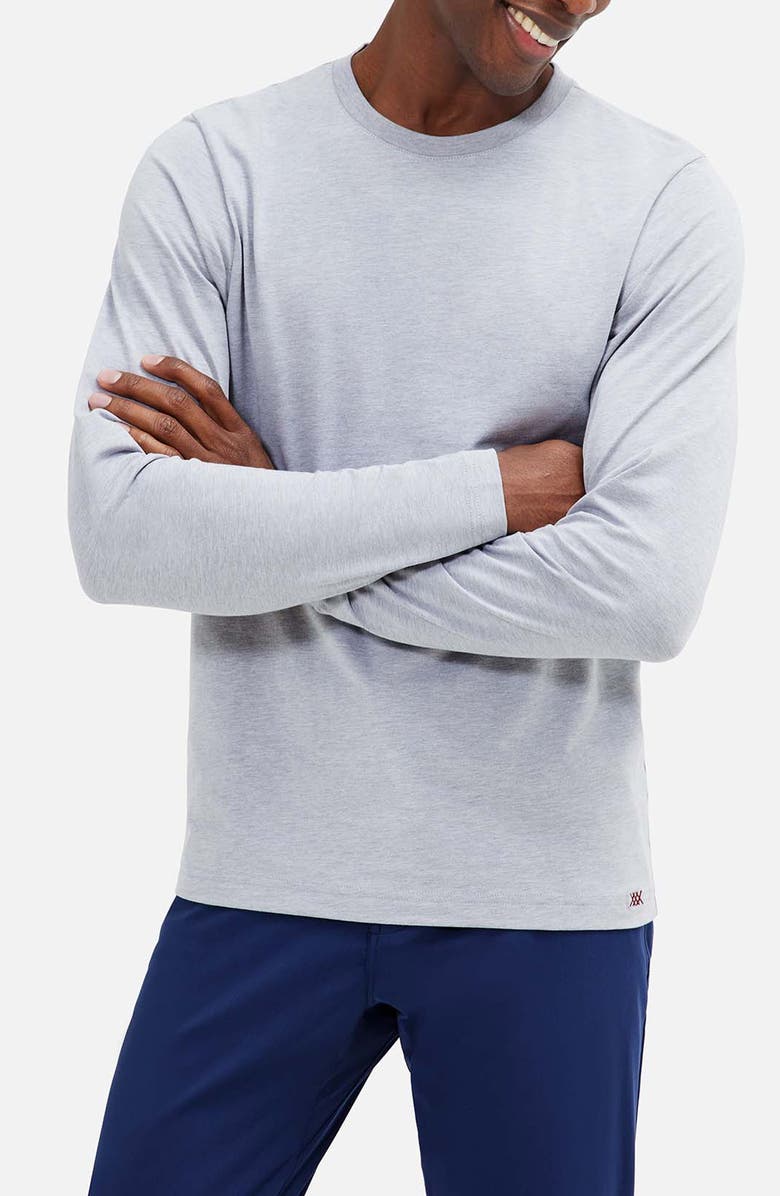 Rhone Element Long Sleeve Organic Cotton Blend T-Shirt, Main, color, Heather Gray