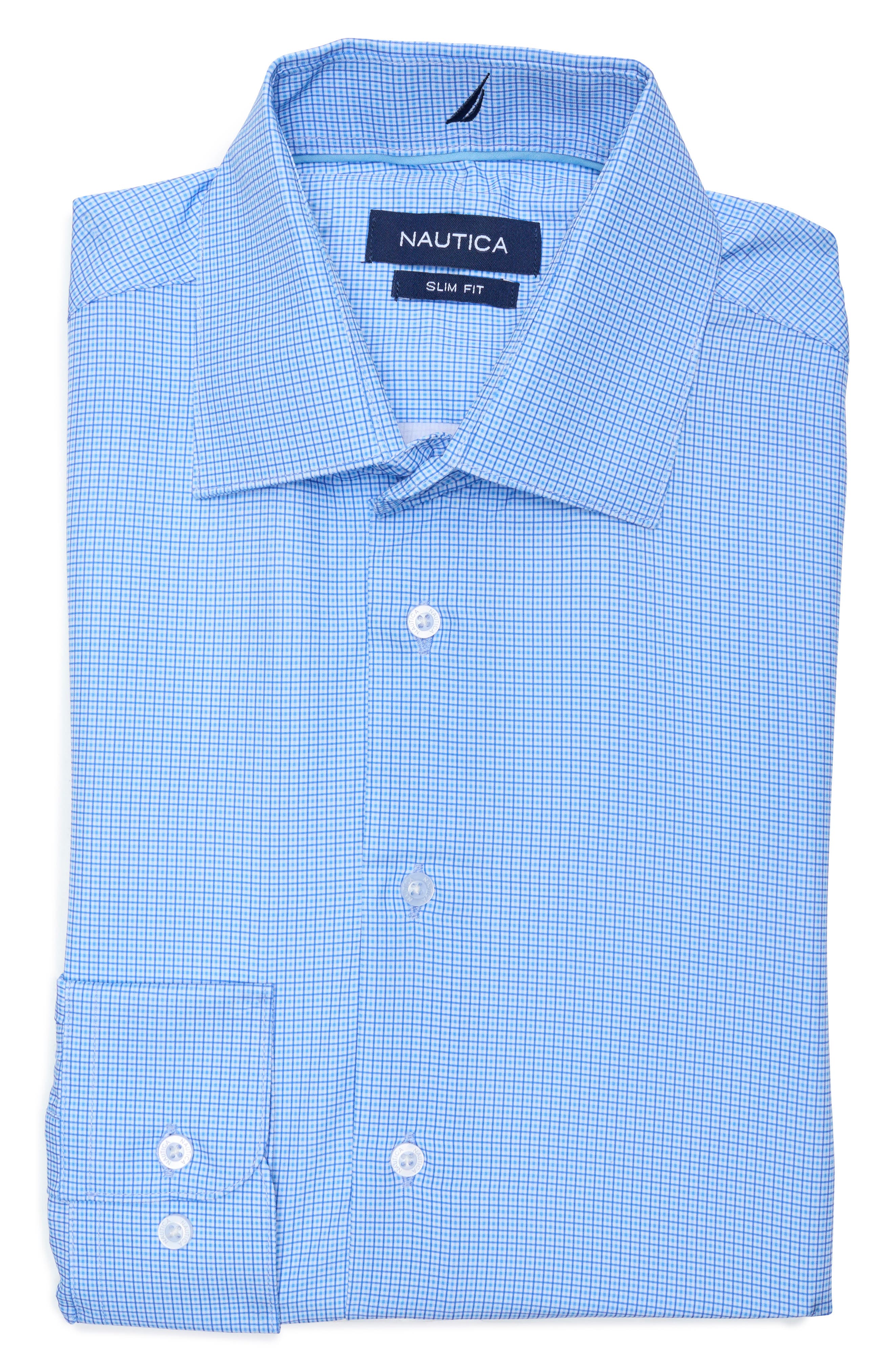 Nautica Slim Fit Geo Print Stretch Dress Shirt