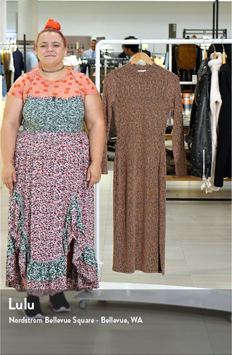 Metallic Long Sleeve Body-Con Midi Dress, sales video thumbnail