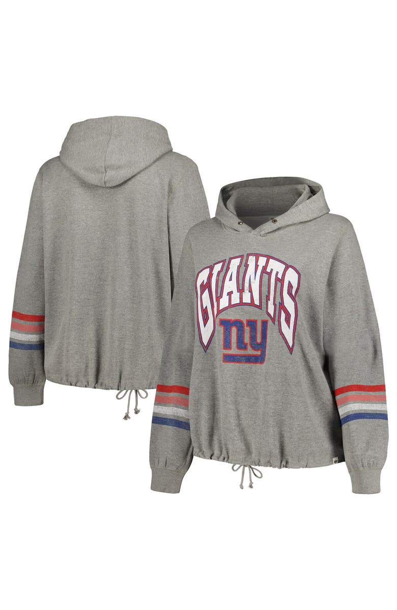 '47 Women's '47 Heather Gray New York Giants Plus Size Upland Bennett Pullover Hoodie, Main, color, 