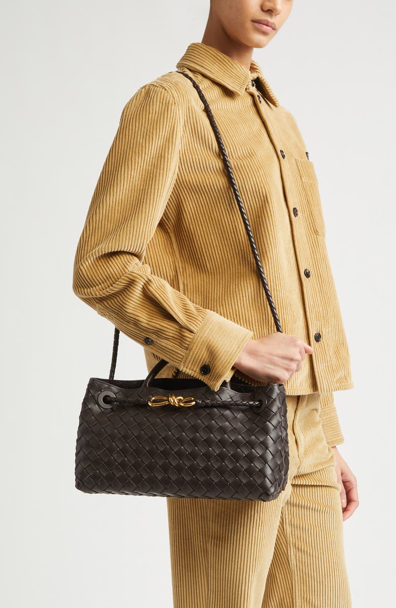 Bottega Veneta Small Andiamo Intrecciato Leather Shoulder Bag, Alternate, color, 2272 Fondant-M Brass-Fond