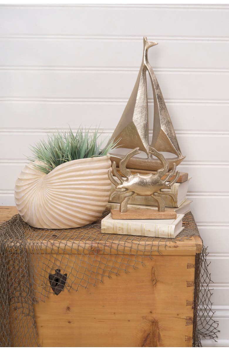 Gallerie II Metal Solid Sea Horse Decorative Figurine, Alternate, color, Gold