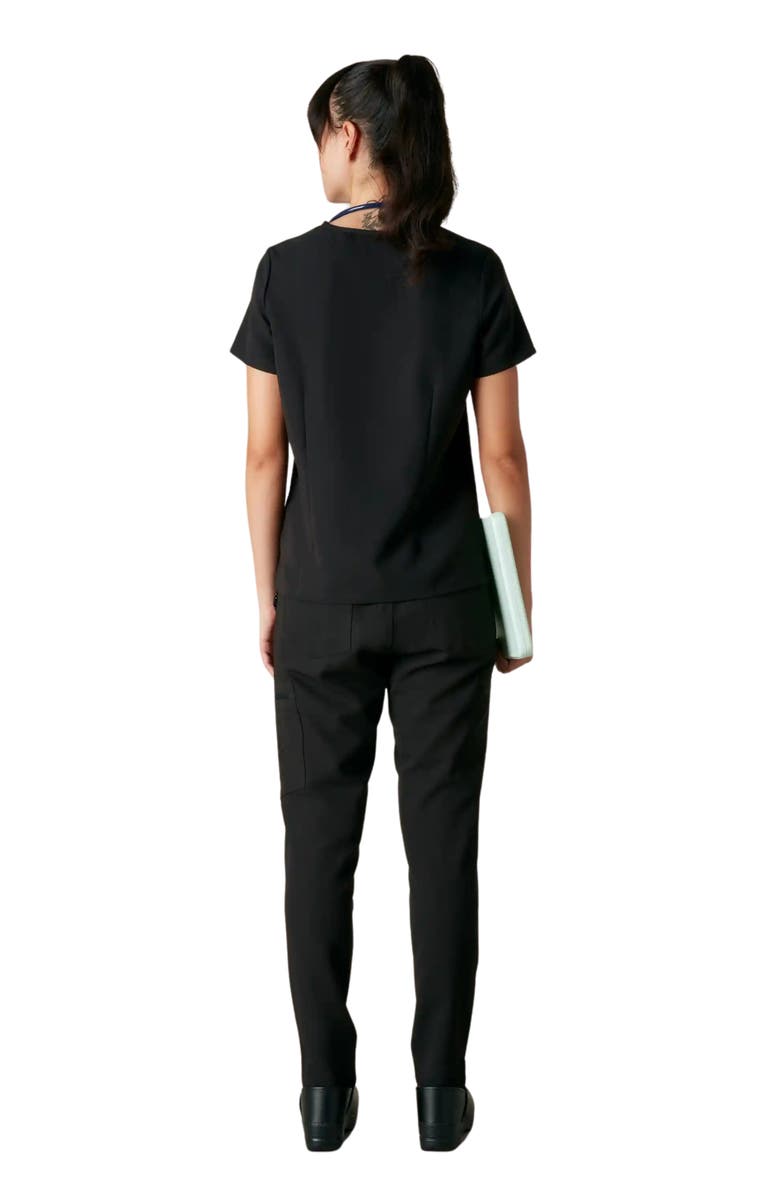 Members Only Bari 1-Pocket Scrub Top, Alternate, color, Black