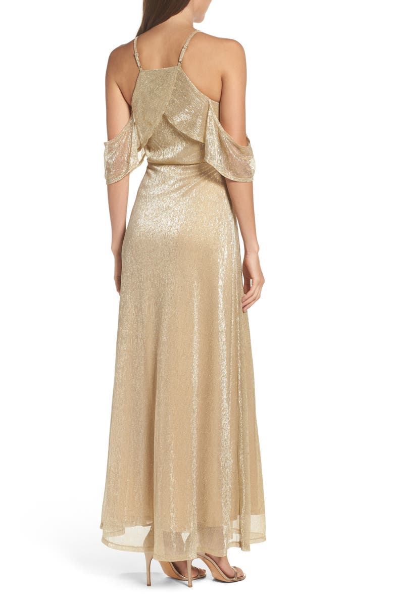 Lulus Cold Shoulder Gown, Alternate, color,