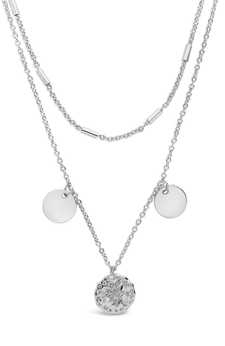Sterling Forever Polaris Pendant Layered Necklace, Alternate, color, Silver