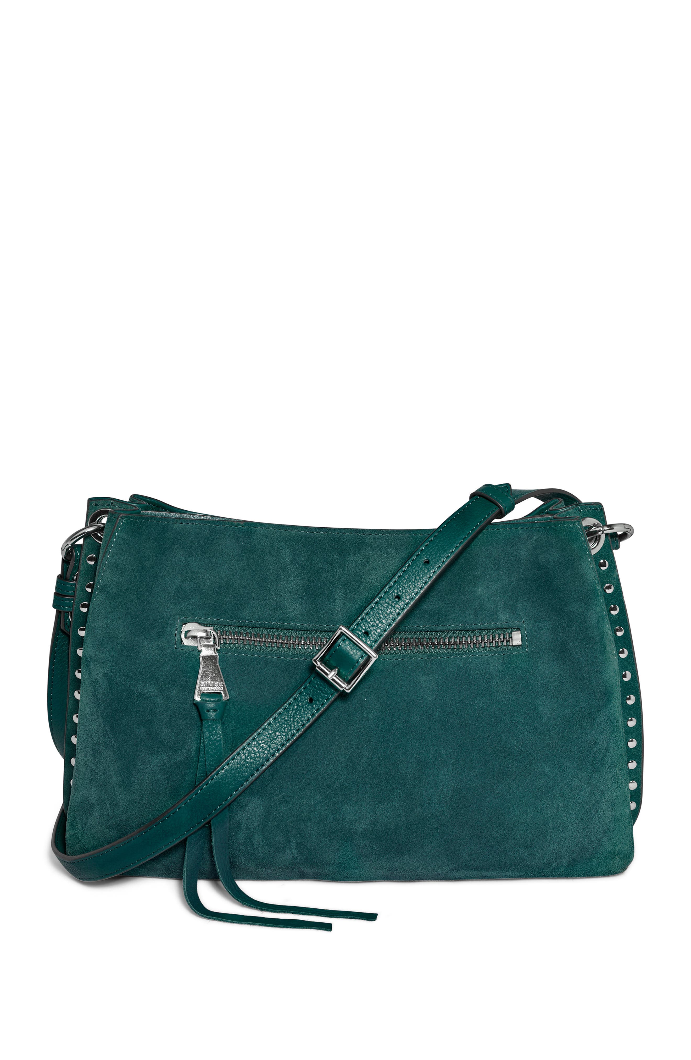 Roma Shoulder Bag, Alternate, color, DEEP EMERALD SUEDE