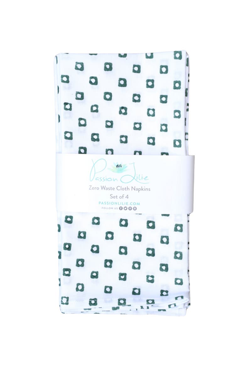 Squares Cloth Napkins - Set of 4, Main, color, Green Squares