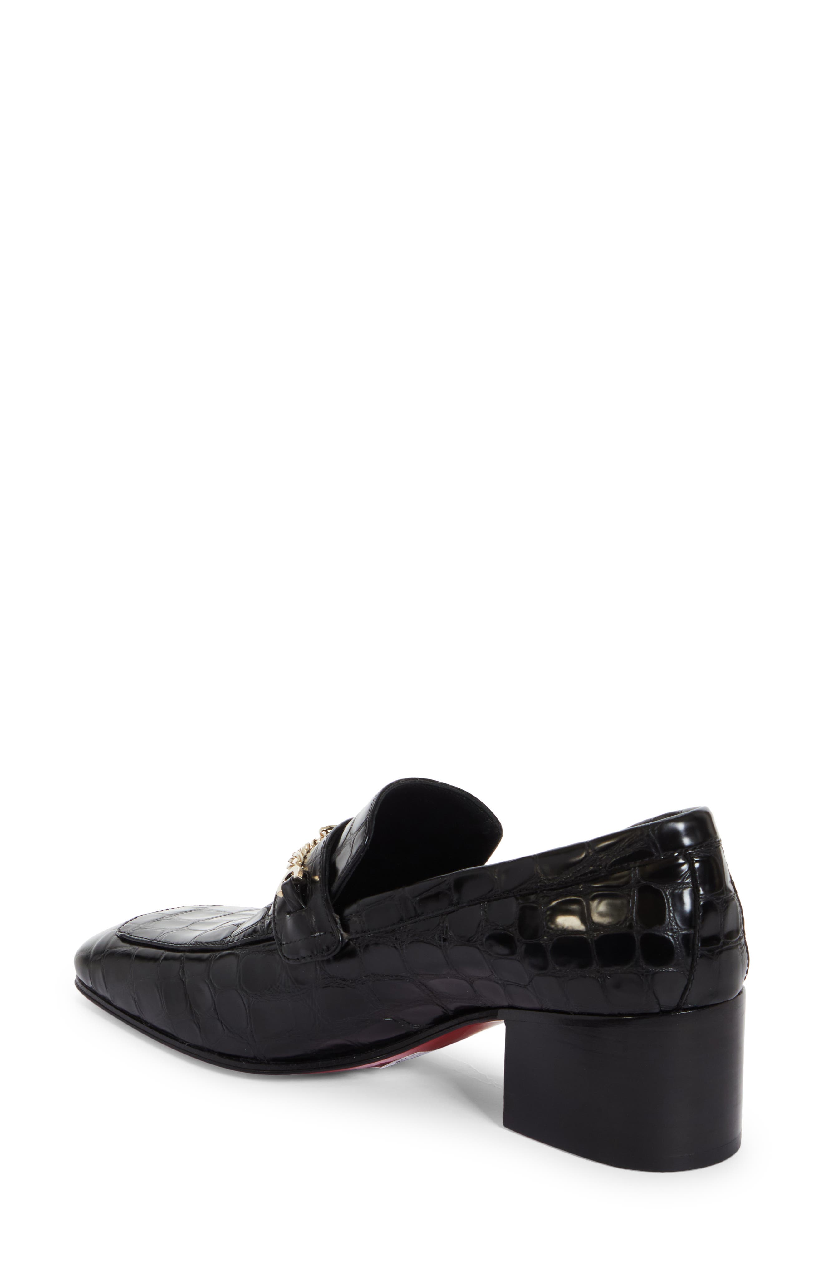 Christian Louboutin MJ Croc Embossed Loafer, Alternate, color, 