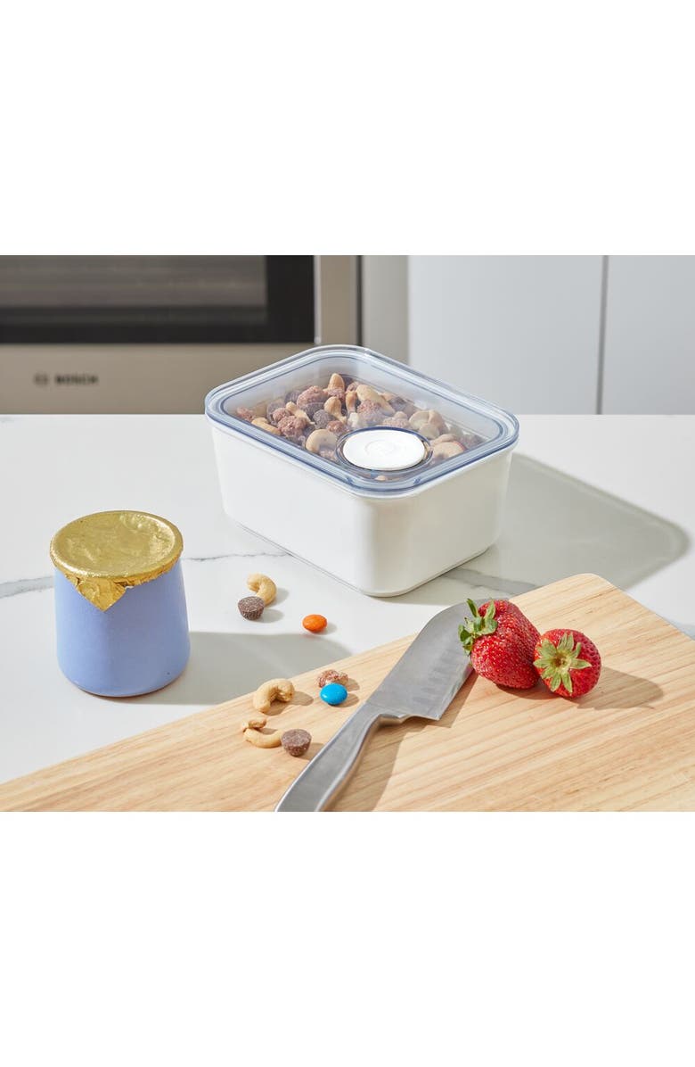 iDesign Small Canister with Removable Pour Cap - Set of 4 - White, Alternate, color, White/Clear