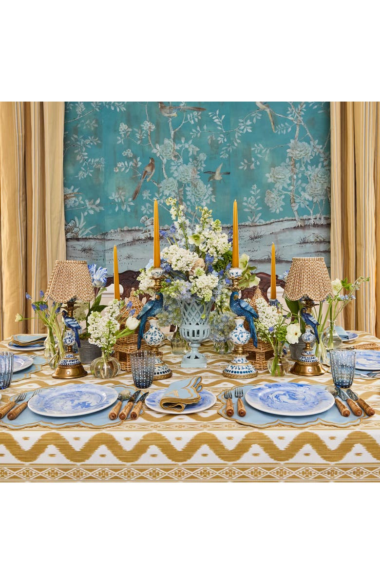 Mrs. Alice Caramel Lotus Deep Scalloped Lampshade, Alternate, color, Mustard