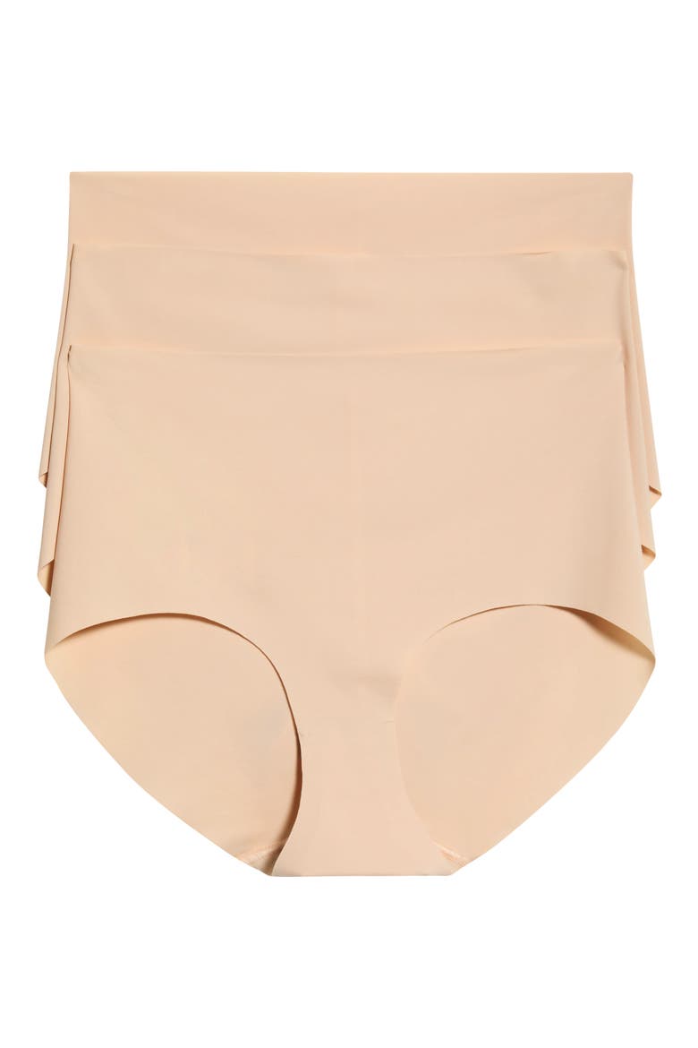 Pack of 3 Invisible Edge Briefs, Main, color, BEIGE SMOKE
