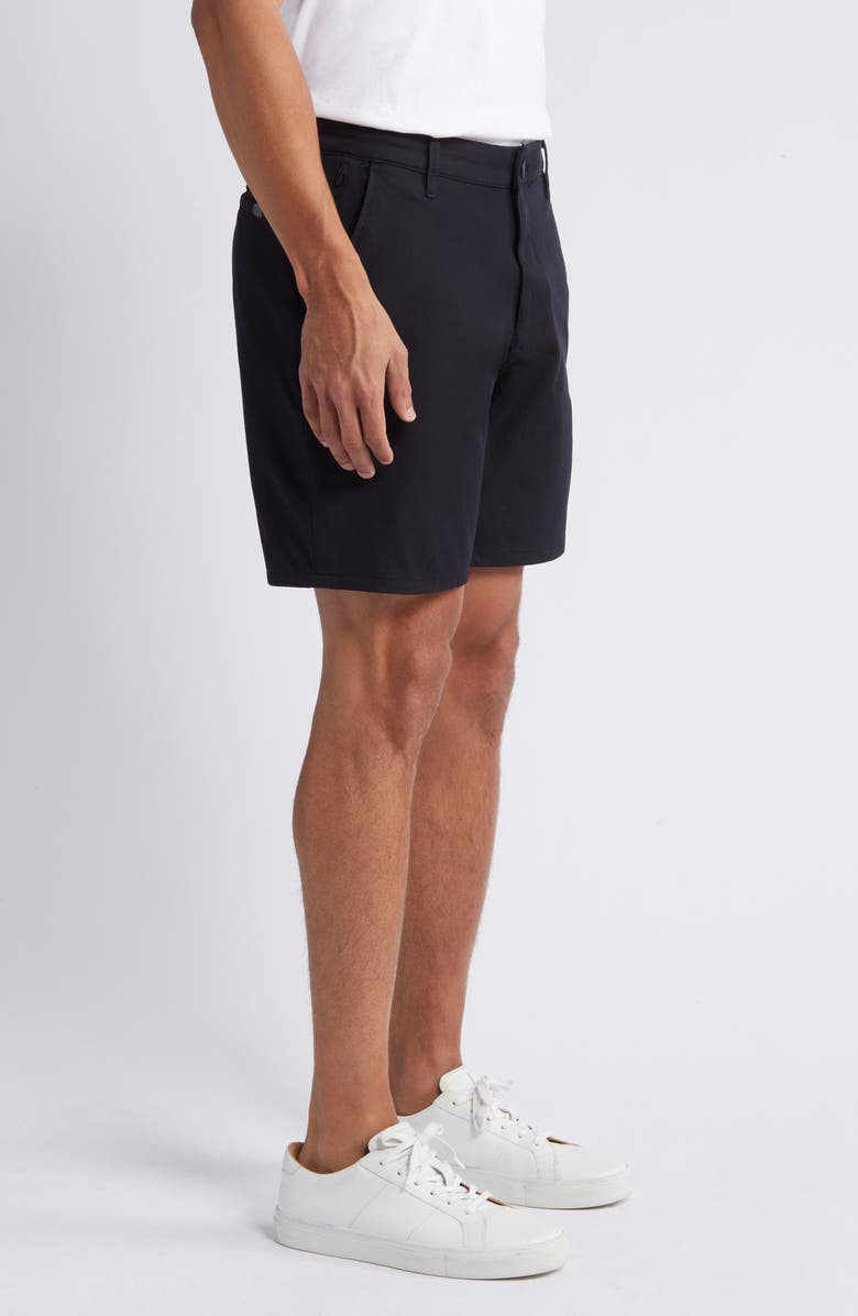 Mavi Jeans Darren Flat Front Stretch Chino Shorts, Alternate, color, Black Active