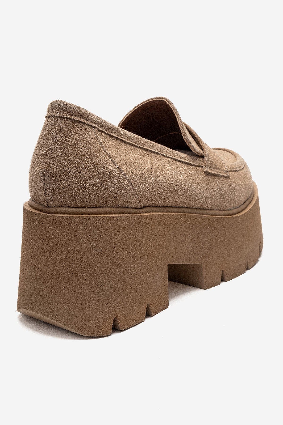 Prologue Shoes Santia Chunky Platform Loafer, Alternate, color, Cognac Suede