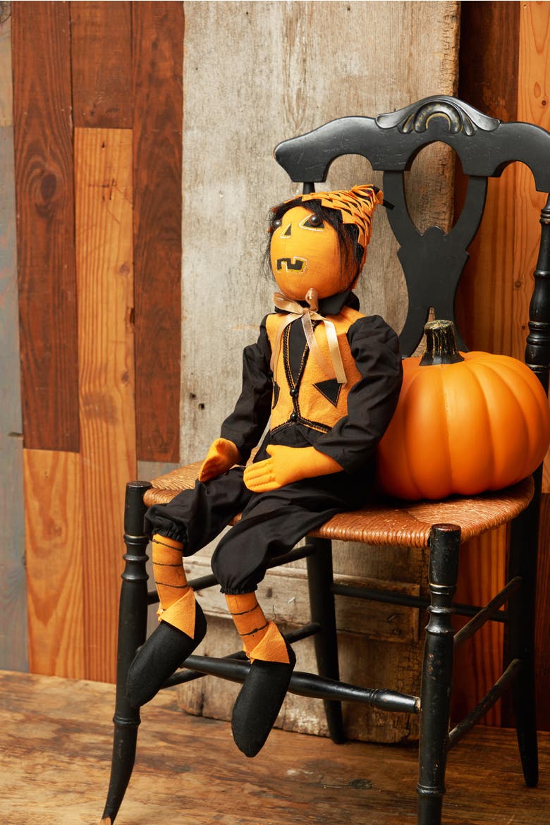 Parker Pumpkin Halloween Art Doll Figurine, Alternate, color, Orange