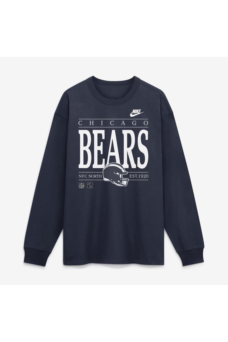 Men's Nike Navy Chicago Bears Red Zone Long Sleeve Max90 T-Shirt, Main, color, Navy