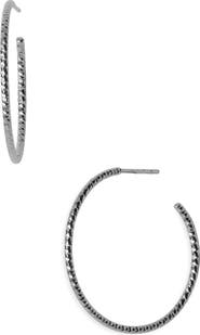 Argento Vivo Sterling Silver Argento Vivo Textured Hoop Earrings