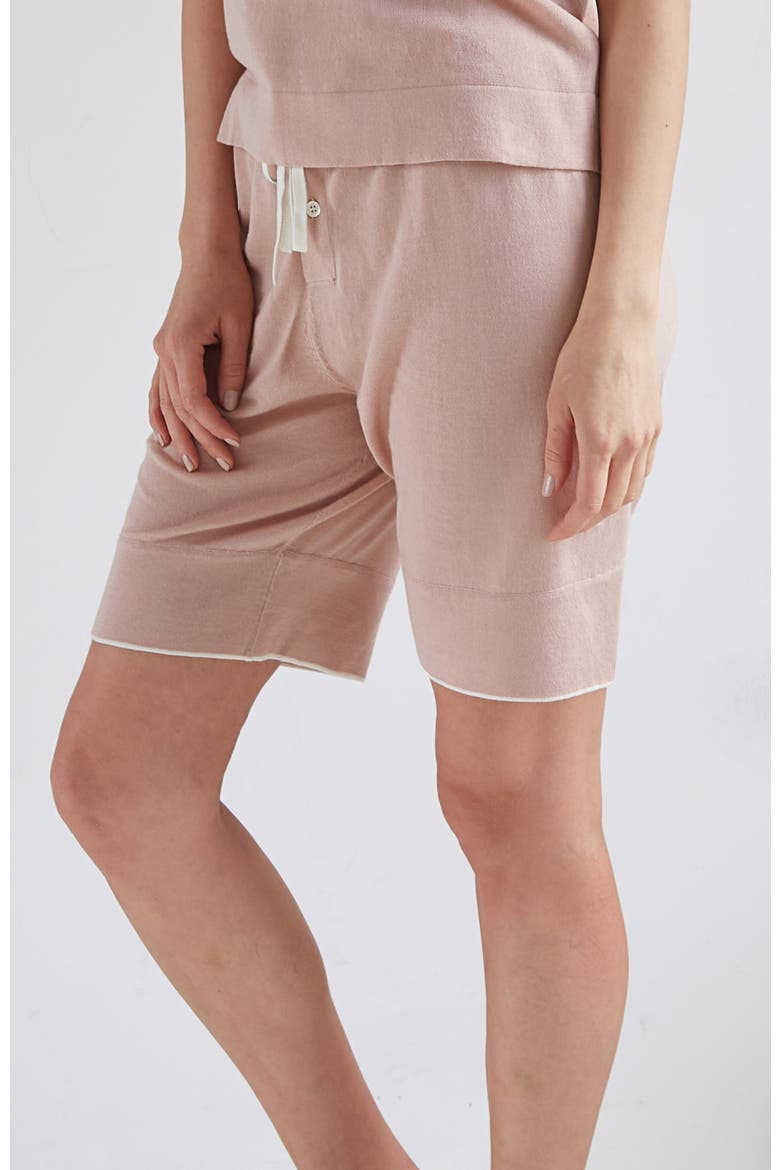 Tie waist Sleep Shorts, Alternate, color, Blush