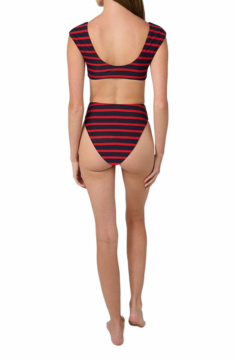 WeWoreWhat High Waisted Sailor Bottom, Alternate, color, Tr Red/Dk Navy