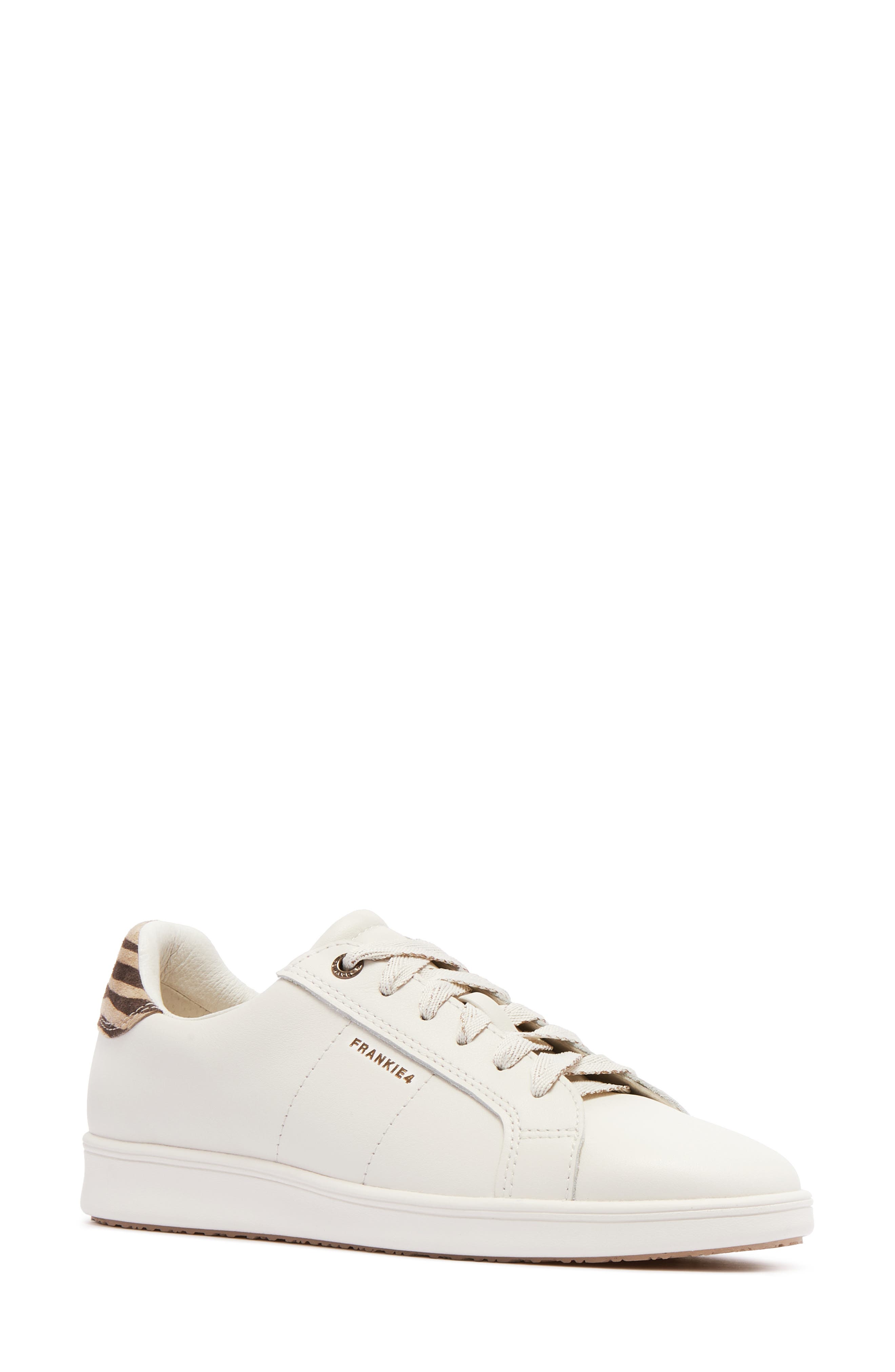 FRANKIE4 Jackie V Leather Sneaker, Main, color, Chalk/ Zebra