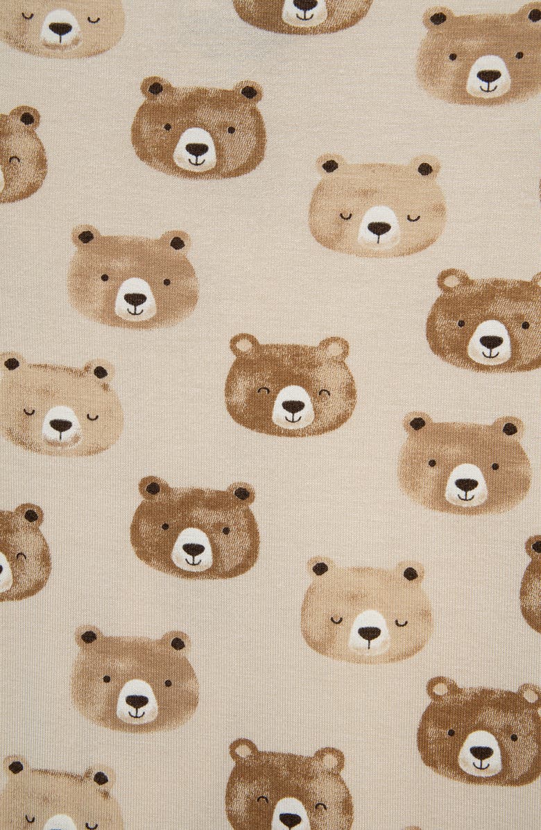 Little Me Happy Bears Stretch Viscose Footie, Alternate, color, Tan