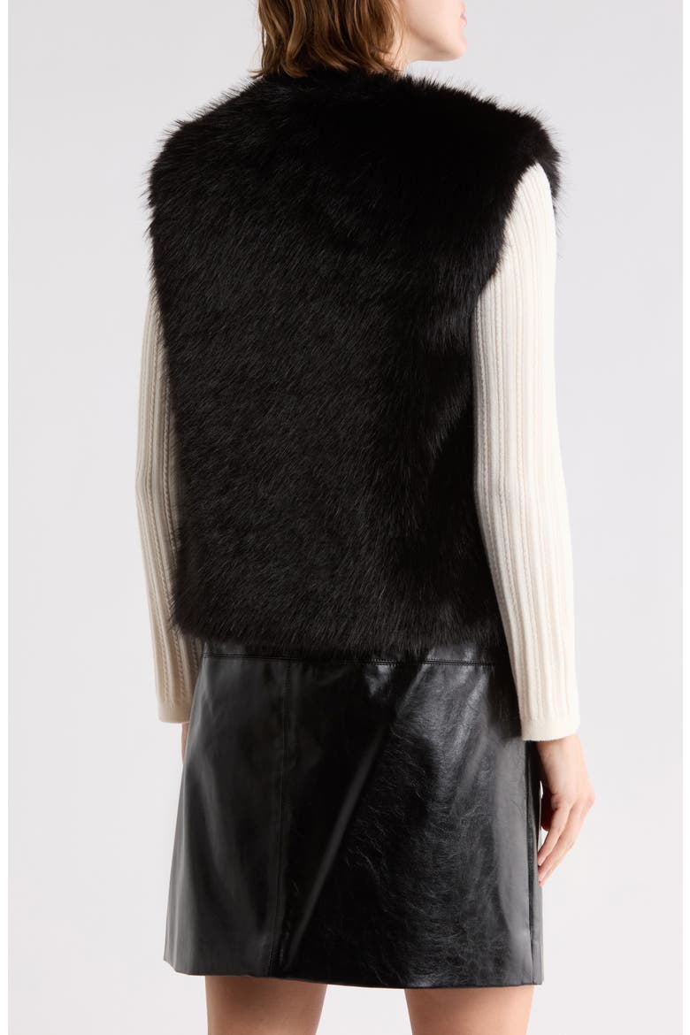 Faux Fur Vest, Alternate, color, BLACK