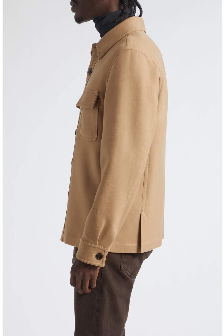 Double Splittable Virgin Wool & Silk Overshirt, Alternate, color, EAS GOLDEN BROWN