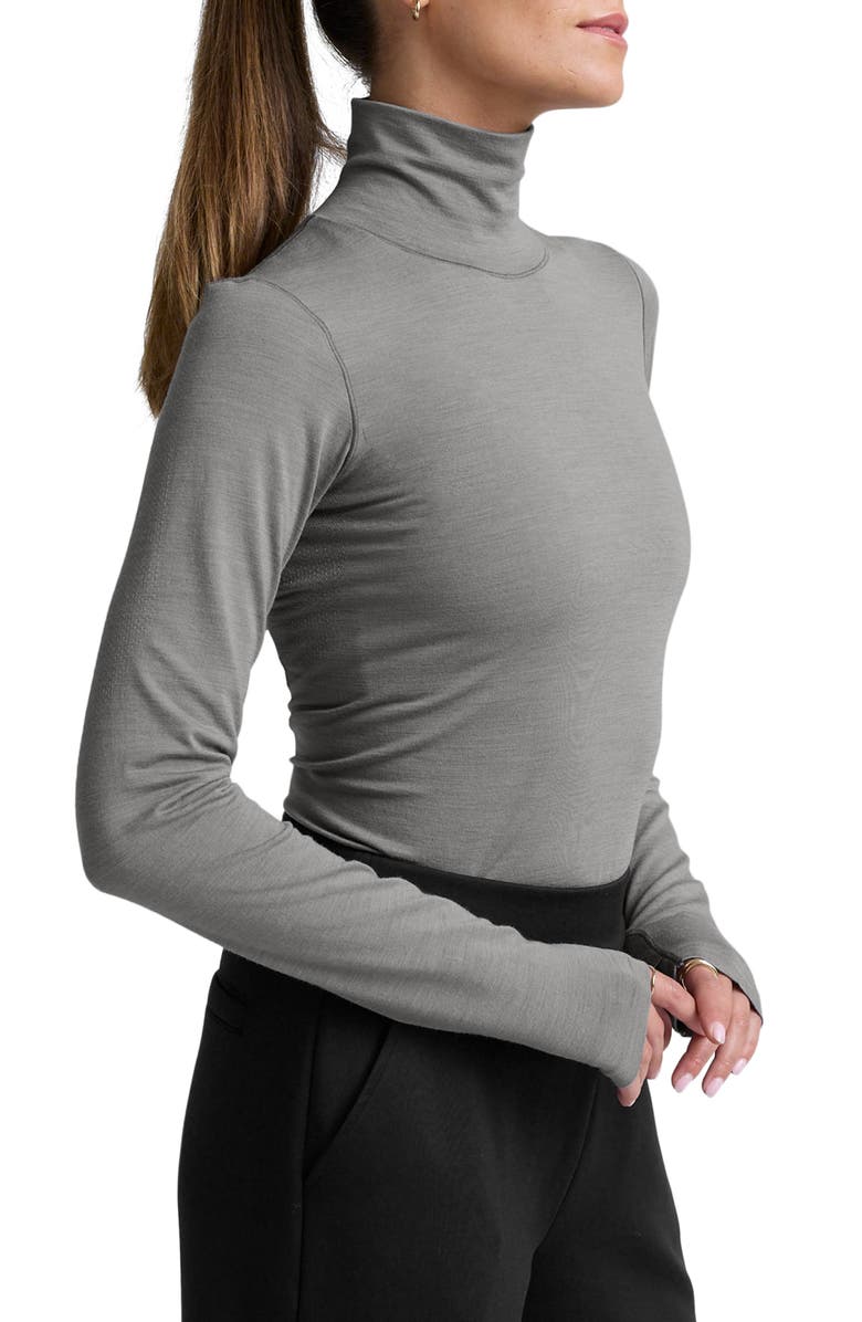 Beyond Yoga Luxeknit Turtleneck, Alternate, color, Storm Gray Heather