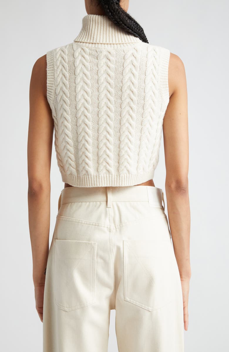 Max Mara Oscuro Cable Knit Crop Wool & Cashmere Sweater, Alternate, color, 