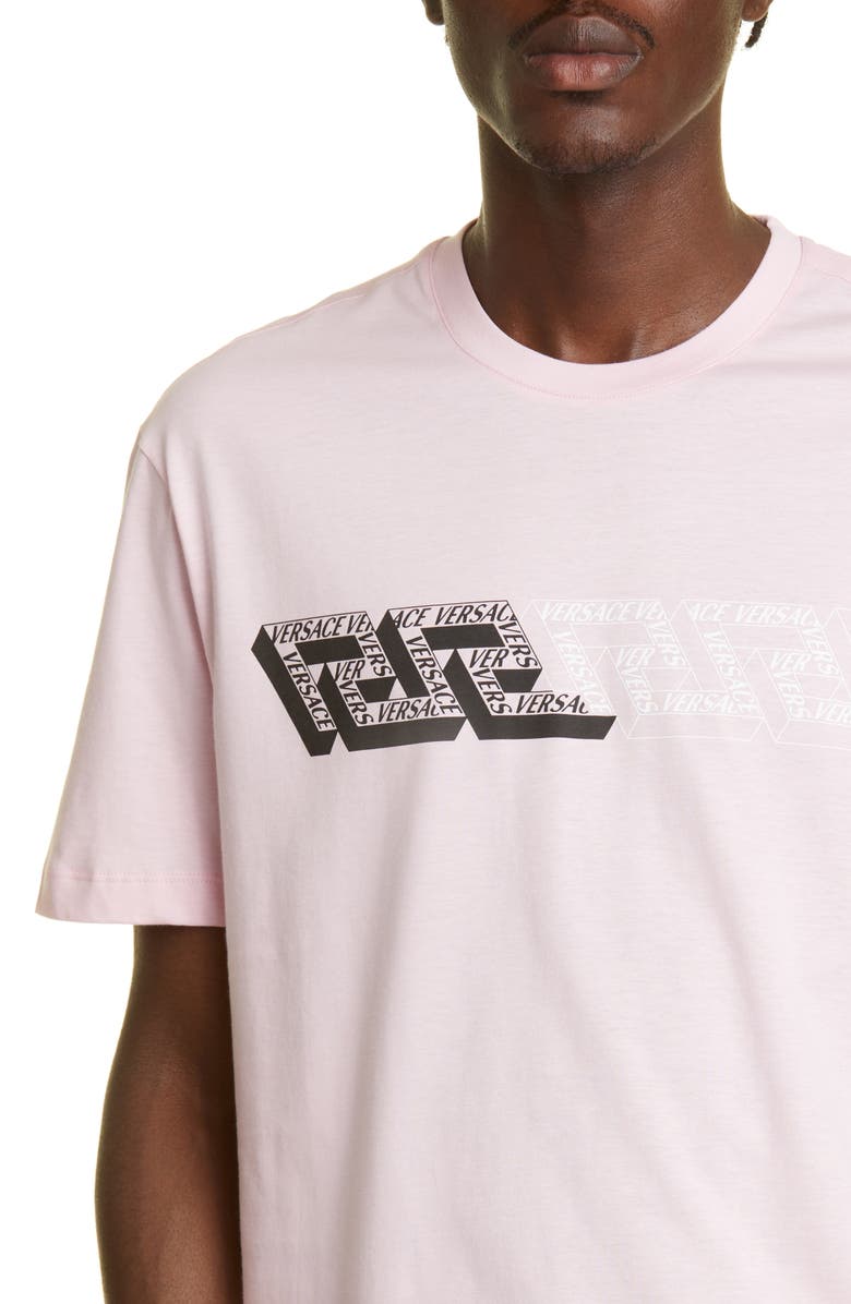 Versace La Greca Bar Cotton Graphic T-Shirt, Alternate, color,