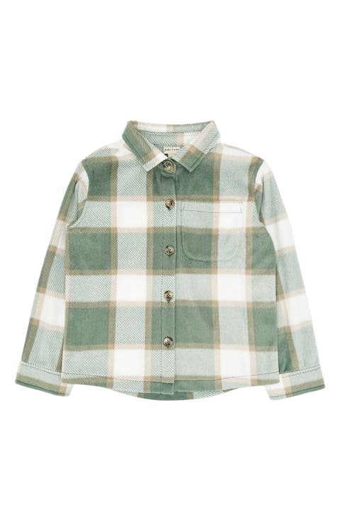 Kids' Alpine Plaid Fleece Button-Up Shirt