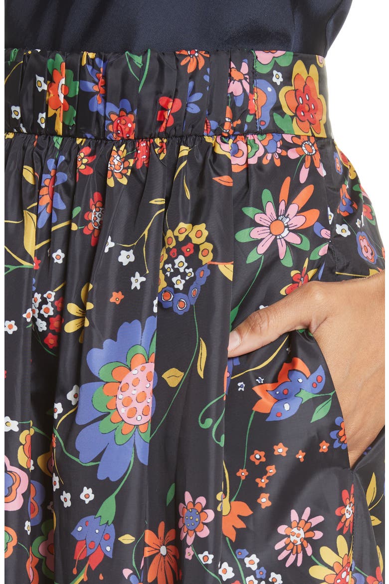 Print Tech Floral Skirt, Alternate, color, NAVY