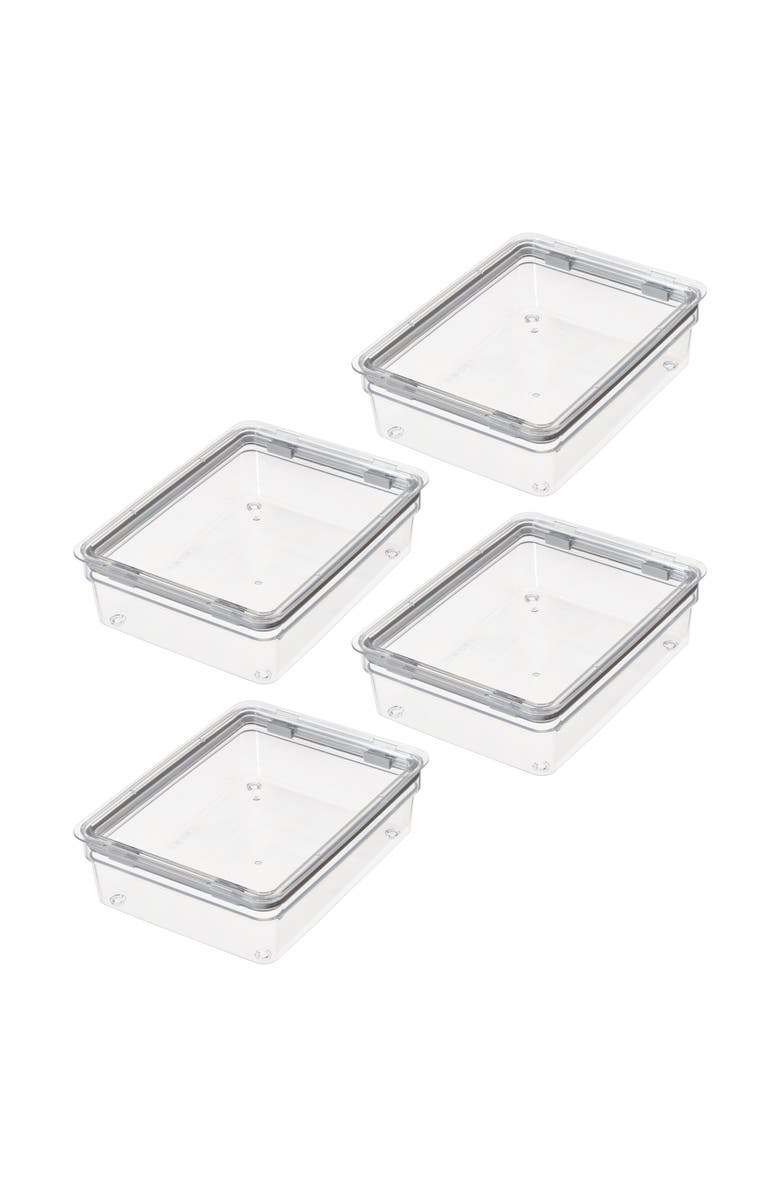 iDesign Large Food Storage Bin with Airtight Lid - Set of 4 - Clear, Main, color, Clear