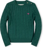 Hope & Henry Kids' Organic Crew Neck Cable Sweater