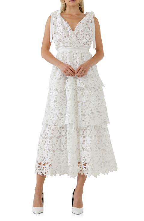 Floral Lace Tiered Dress