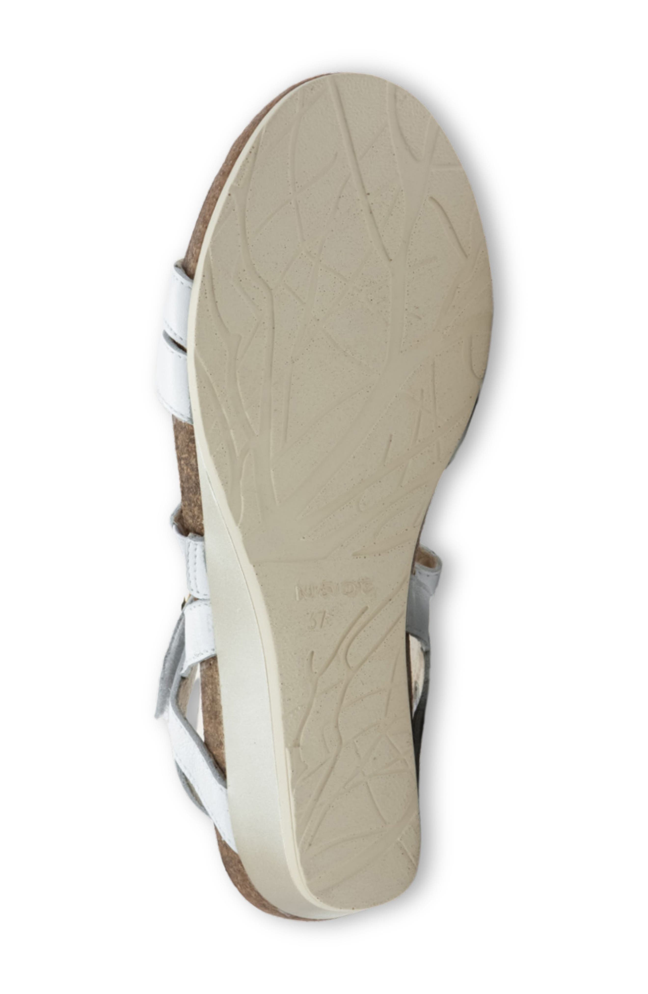 Sparkle Wedge Sandal, Alternate, color, WHITE LEATHER