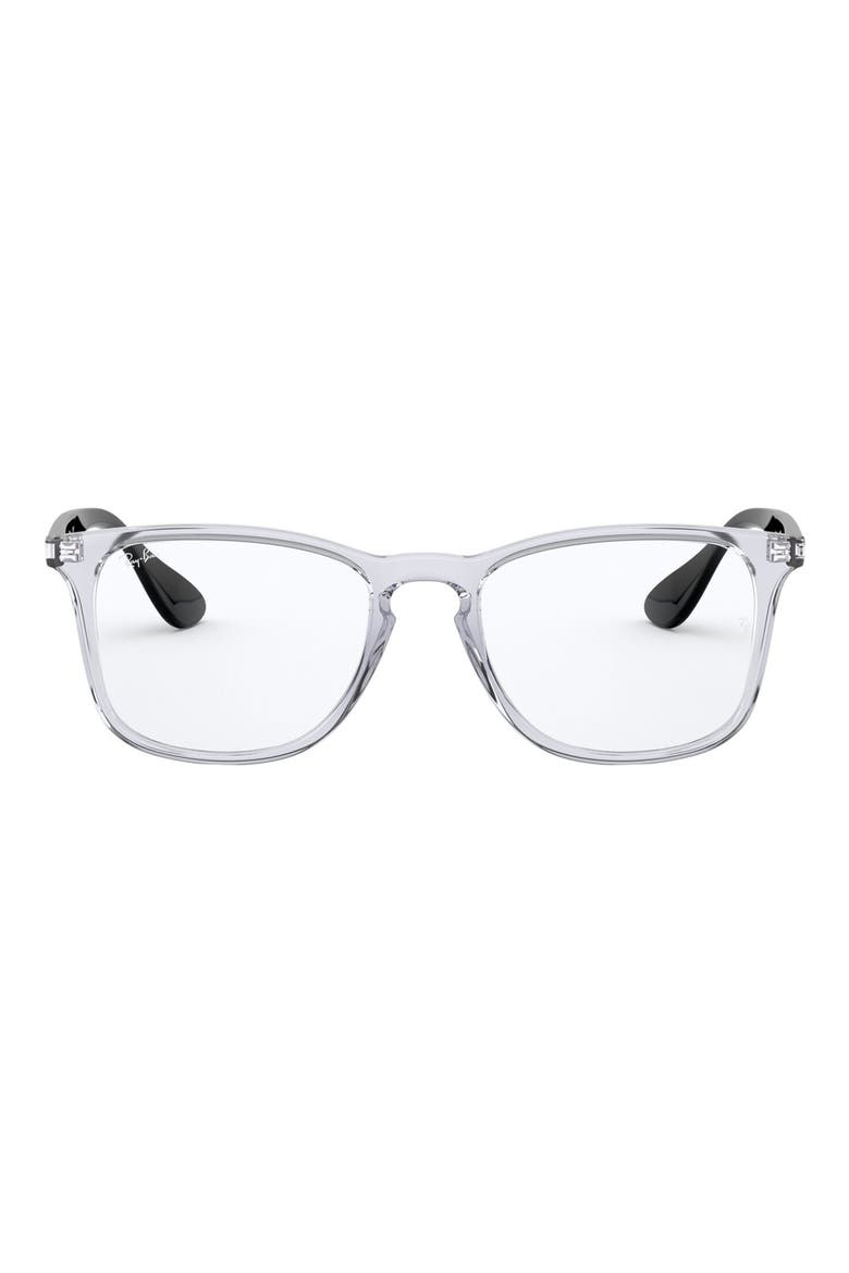 50mm Small Square Optical Glasses, Main, color, SHINY CRYSTAL