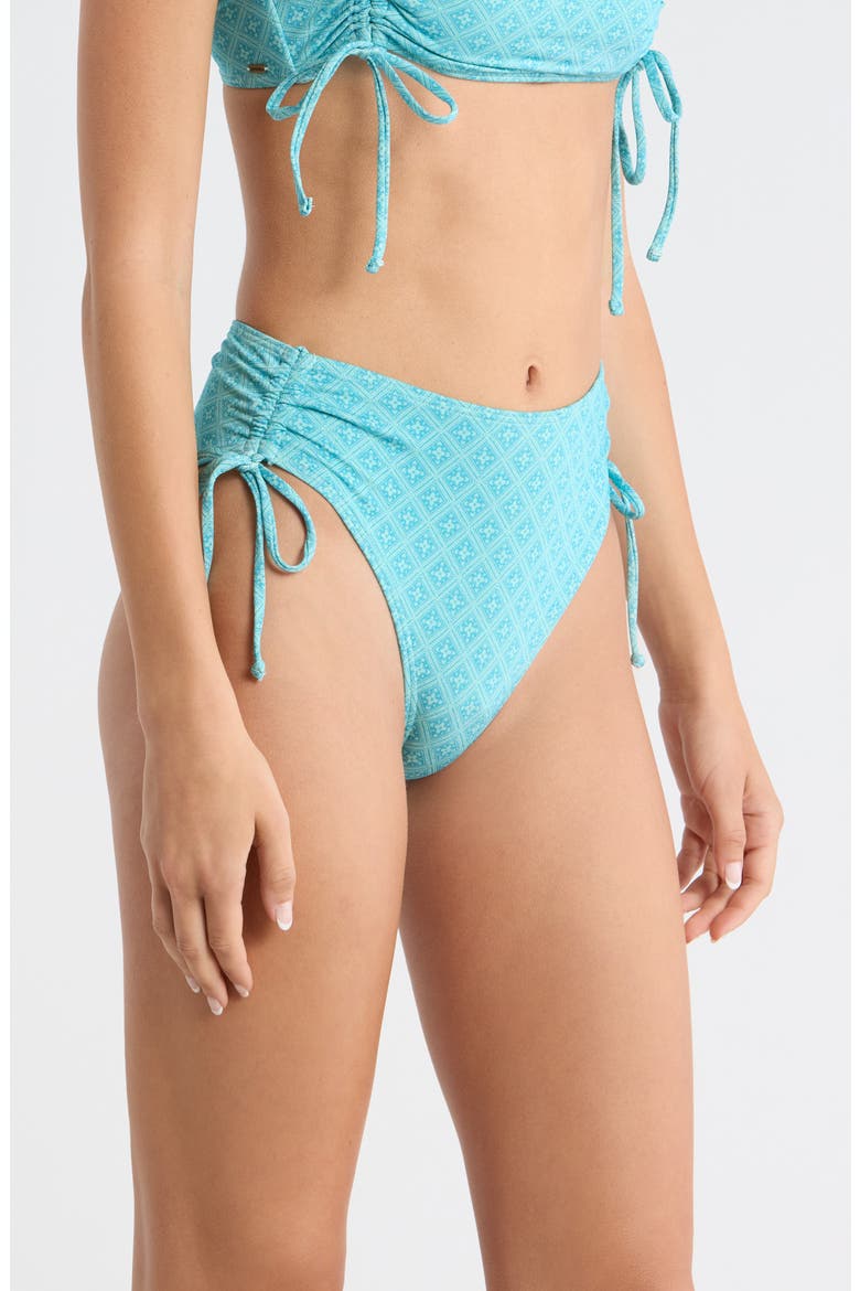 Moon Geo High Waist Bikini Bottoms, Alternate, color, BLUE
