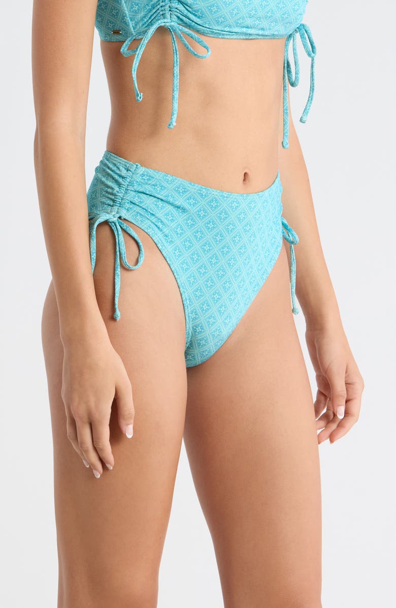 Rip Curl Moon Geo High Waist Bikini Bottoms, Alternate, color, Blue