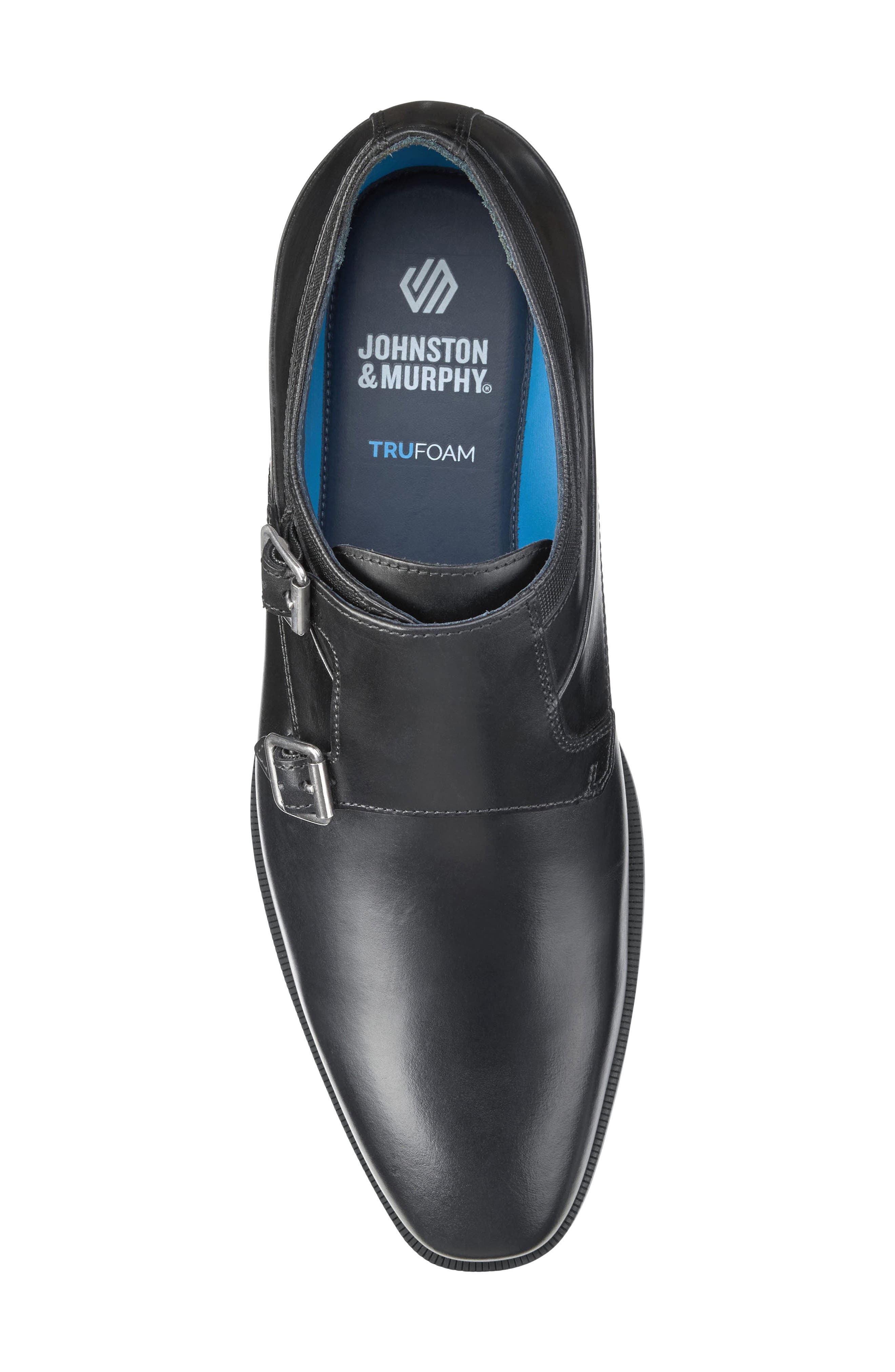 Johnston & Murphy Gibbons Monk Shoe, Alternate, color, Black Full Grain