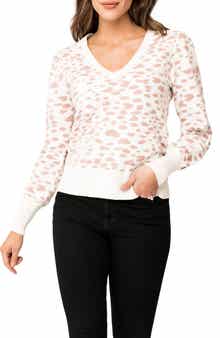 GIBSONLOOK Cupid Spot Jacquard V-Neck Sweater
