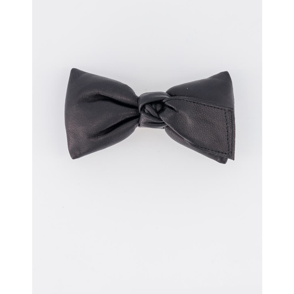 Shop Alexandre De Paris Leather Bow Barette