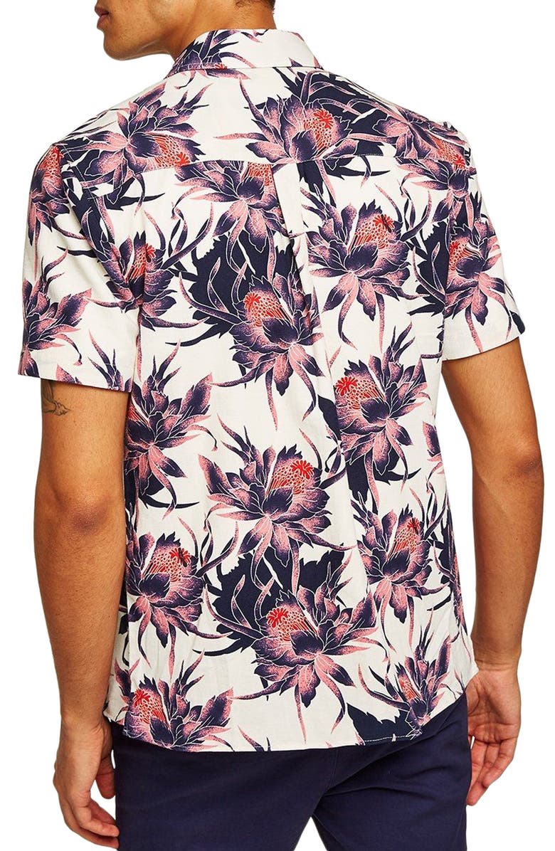 Topman Floral Print Shirt, Alternate, color, 